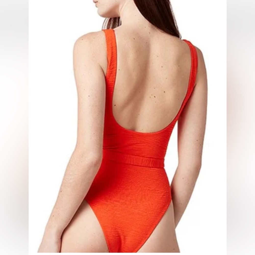 NWT LA PORTE Mandy One Piece - Tangerine Tango Jacquard - Picture 2 of 4